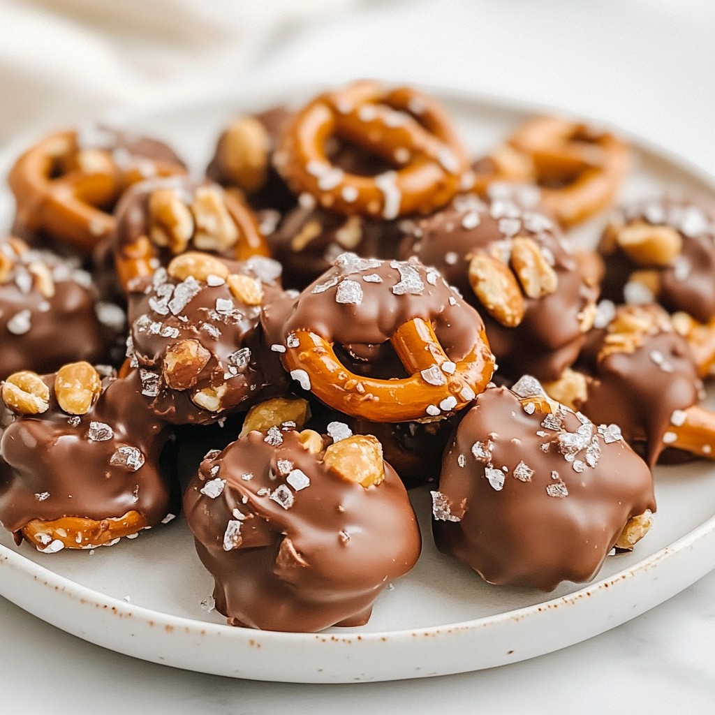 Chocolate Covered Pretzel Peanut Clusters Delight