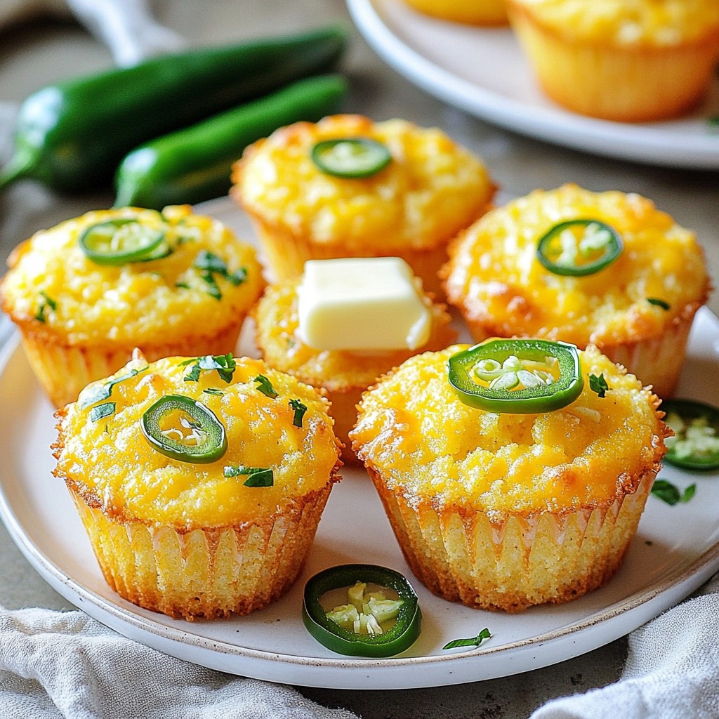 Jalapeño Cheddar Cornbread Muffins Easy and Tasty Recipe