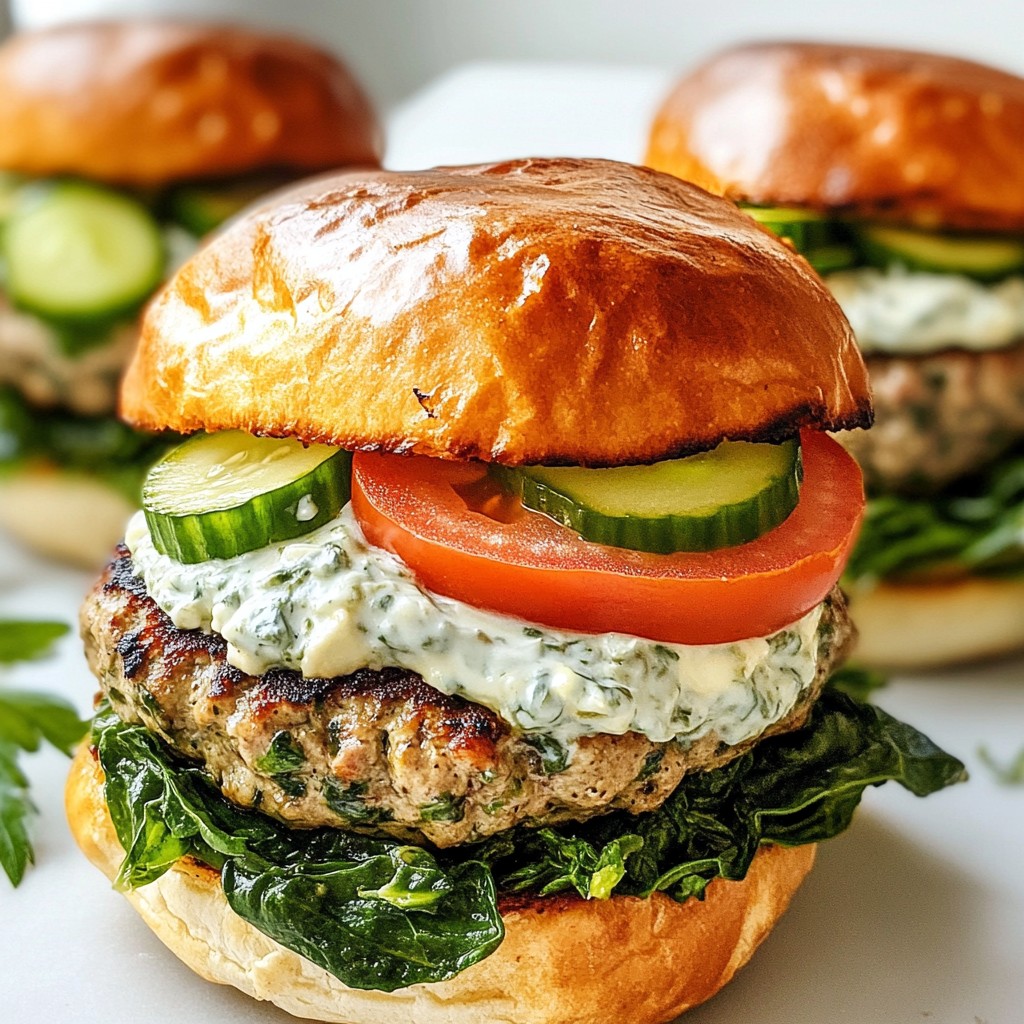Greek Spinach Feta Turkey Burgers Flavorful Delight