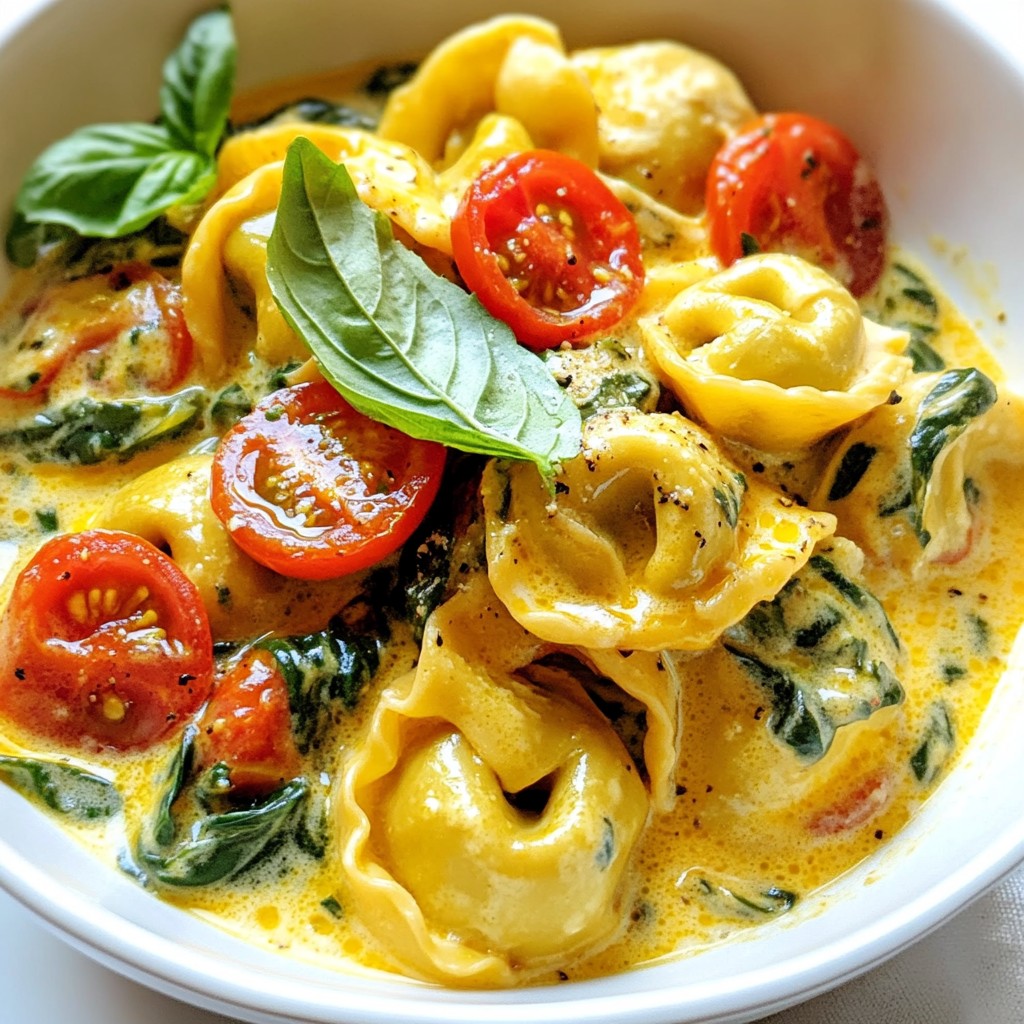 Creamy Spinach Tomato Tortellini Delicious Dinner Idea