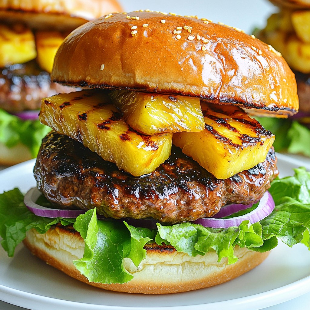 Grilled Pineapple Teriyaki Burgers Flavorful Summer Meal
