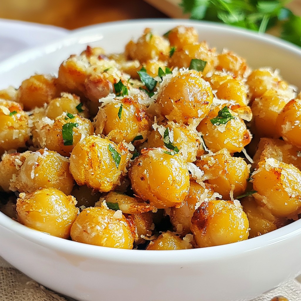 Garlic Parmesan Roasted Chickpeas Crispy Snack Idea
