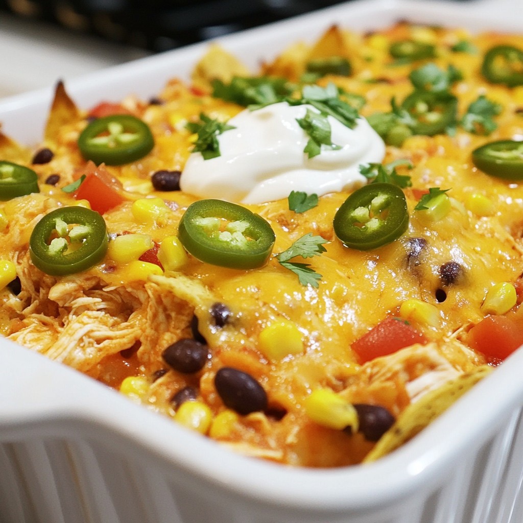 Loaded Chicken Nacho Casserole Tasty and Easy Recipe