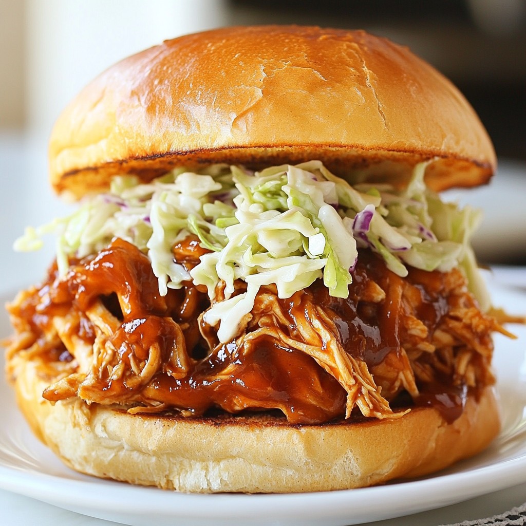 Tangy Barbecue Pulled Chicken Sandwiches Delightful Treat