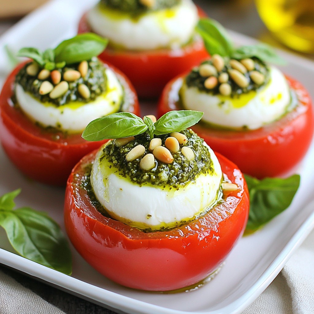 Pesto Mozzarella Stuffed Tomatoes Flavorful and Easy Recipe