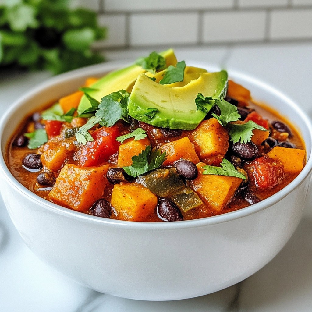 Vegan Sweet Potato Black Bean Chili Flavorful Recipe