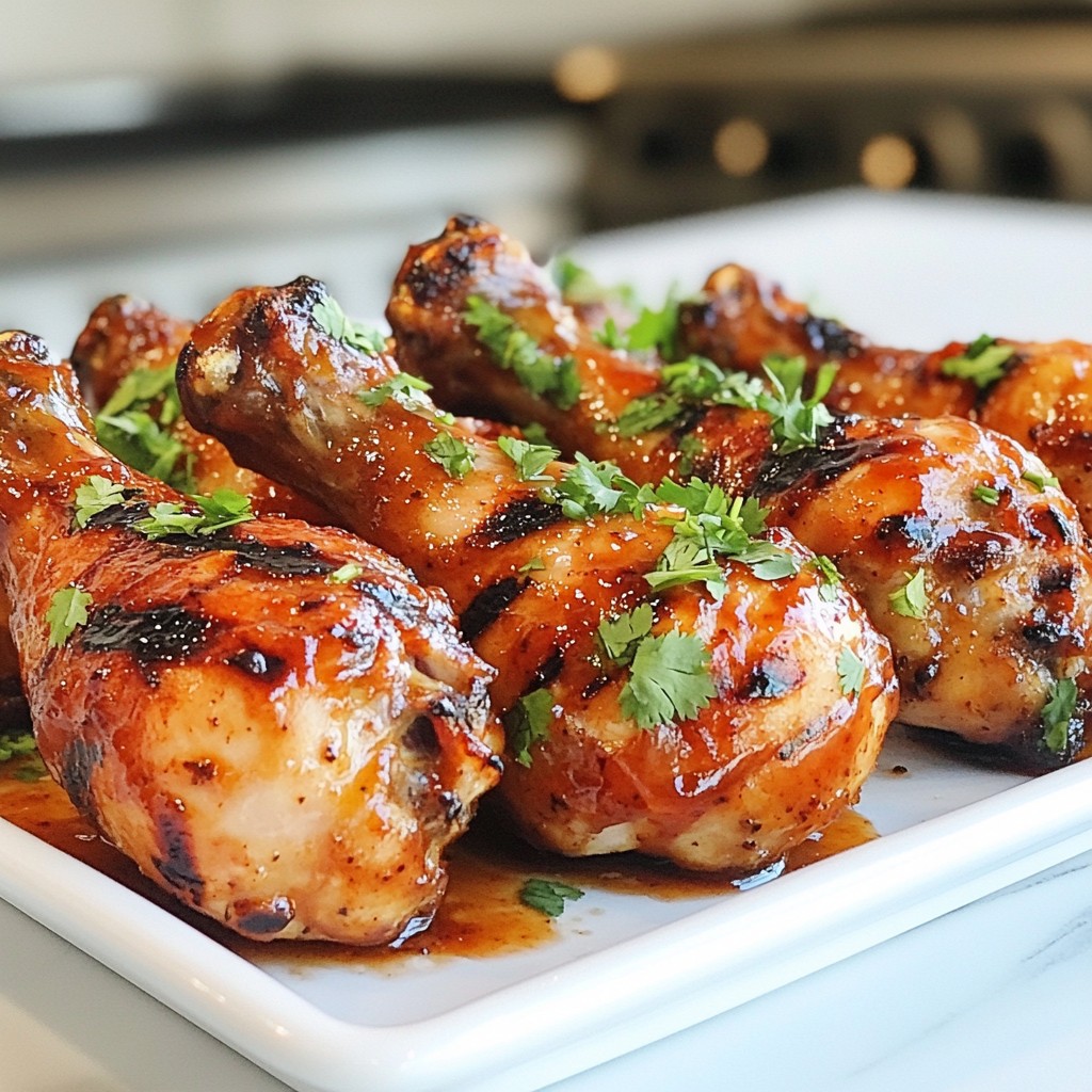 Sticky Honey BBQ Grilled Chicken Legs Simple Recipe