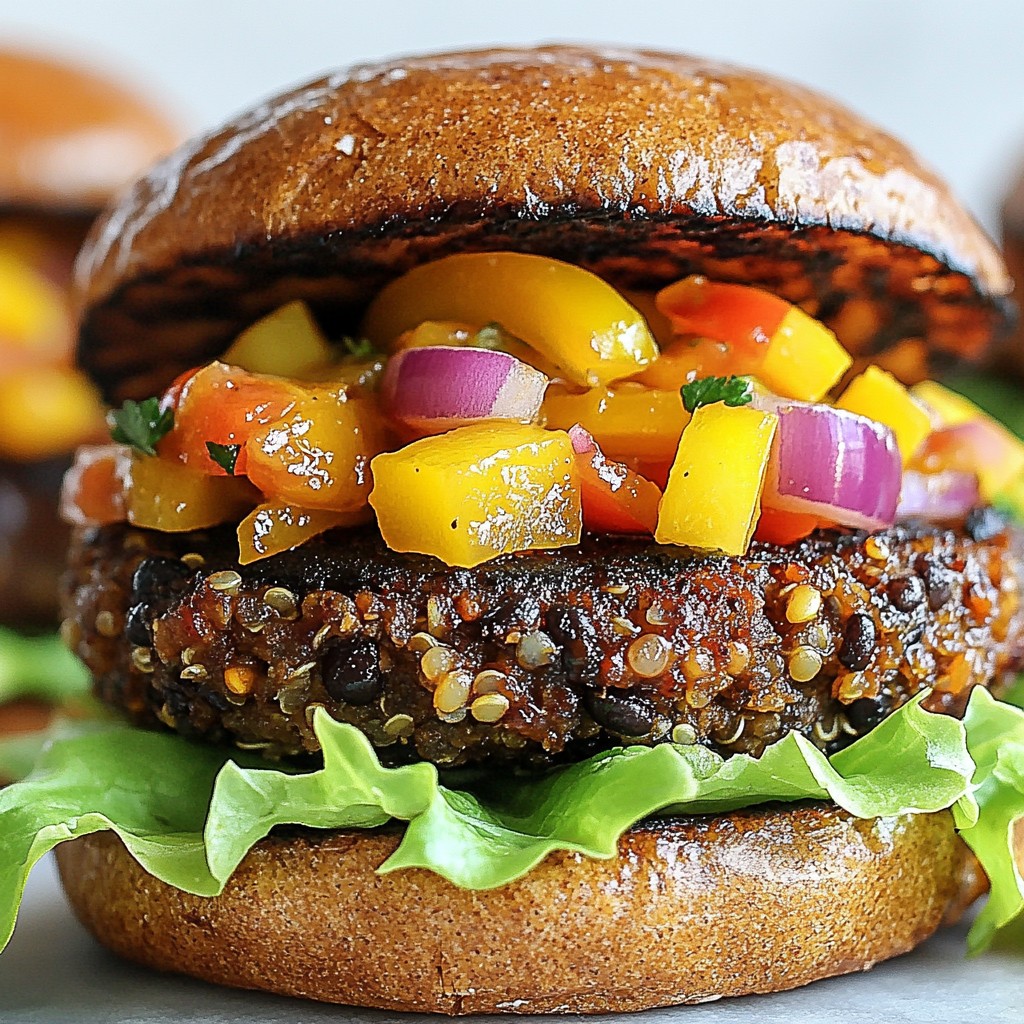 Barbecue Veggie Burger with Pepper Relish Delight