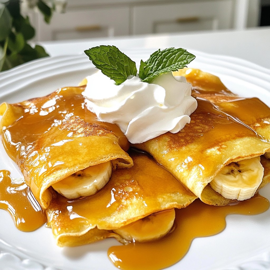 Caramelized Banana Foster Crepes Delightful Dessert Dish