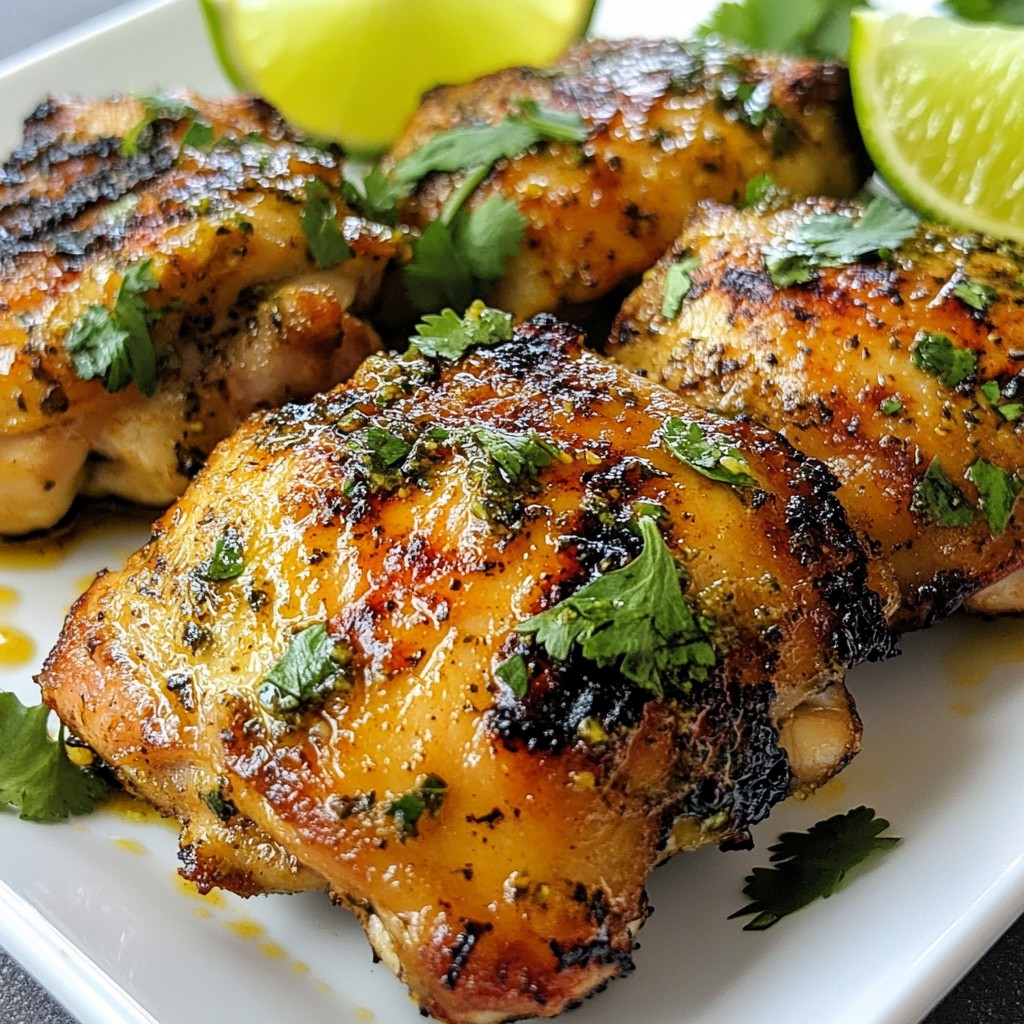 Spicy Grilled Lime Cilantro Chicken Thighs Recipe