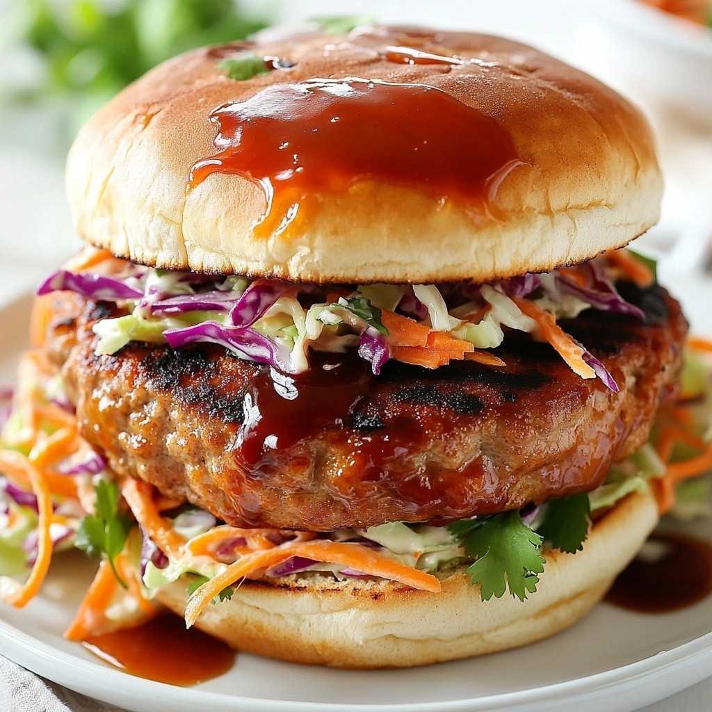 Barbecue Spiced Turkey Burgers with Coleslaw Delight
