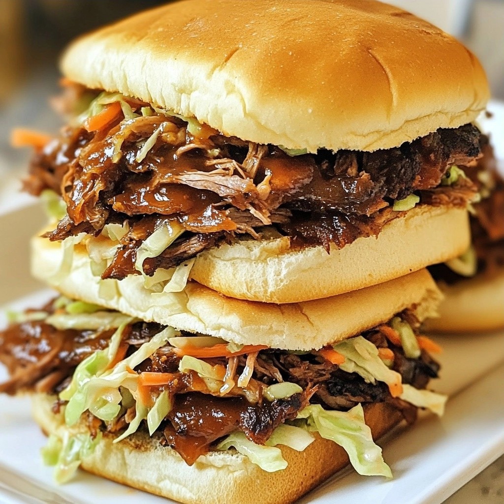 Smoky BBQ Beef Brisket Sandwiches with Slaw Delight