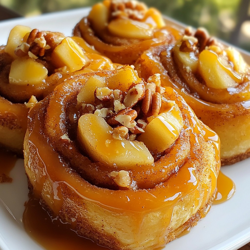 Caramel Apple Cinnamon Rolls Delightful and Fluffy Treat