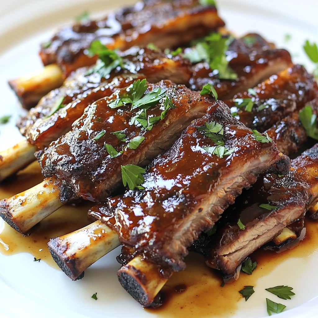 Sweet Maple BBQ Glazed Beef Ribs Tasty Meal Idea