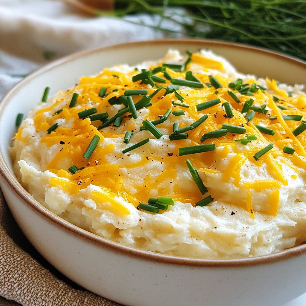 Cauliflower Cheddar Mash Creamy and Flavorful Dish