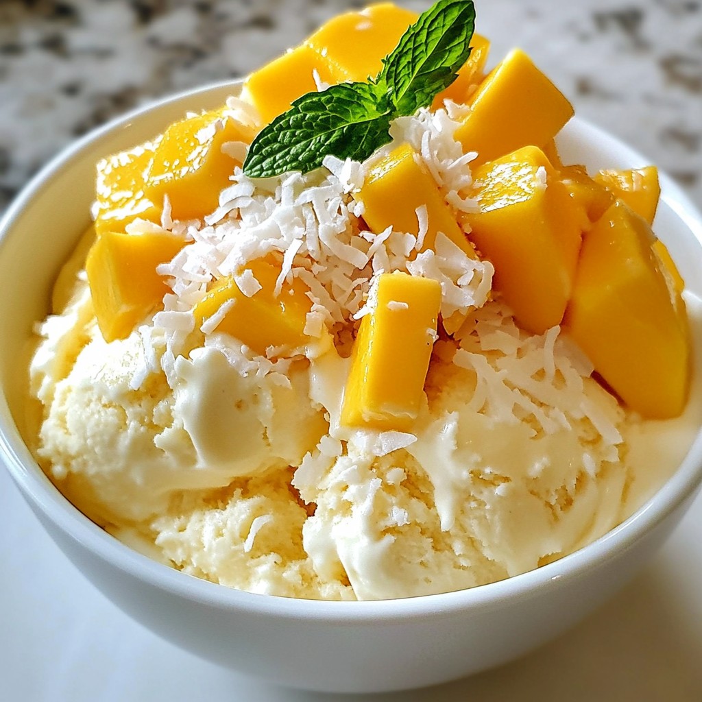 Coconut Mango Frozen Yogurt Creamy and Refreshing Treat