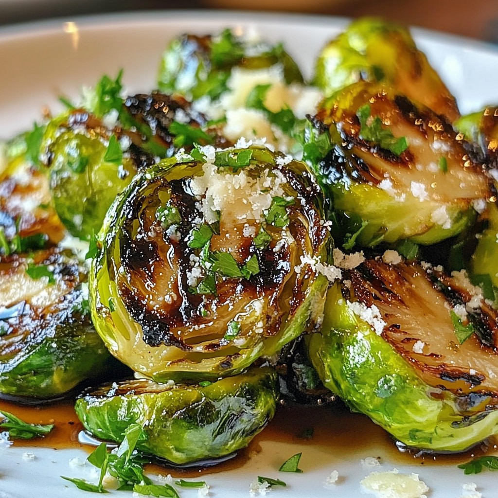 Grilled Balsamic Glazed Brussel Sprouts Delight