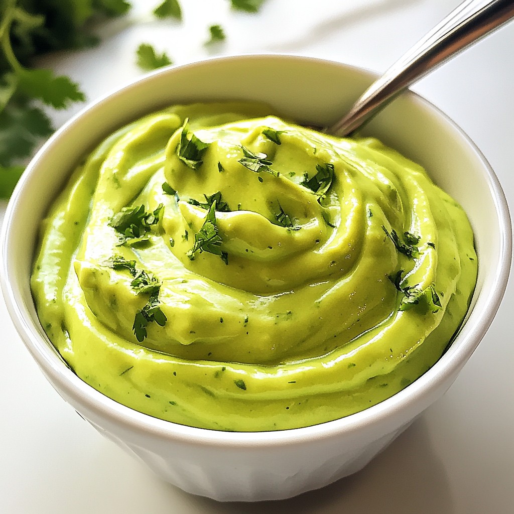 Savory Avocado Lime Crema Quick and Easy Recipe