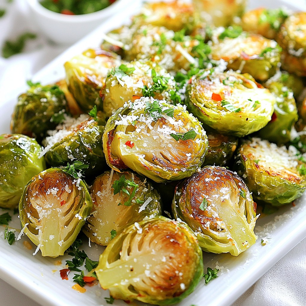 Garlic Parmesan Air Fryer Brussels Sprouts Delight