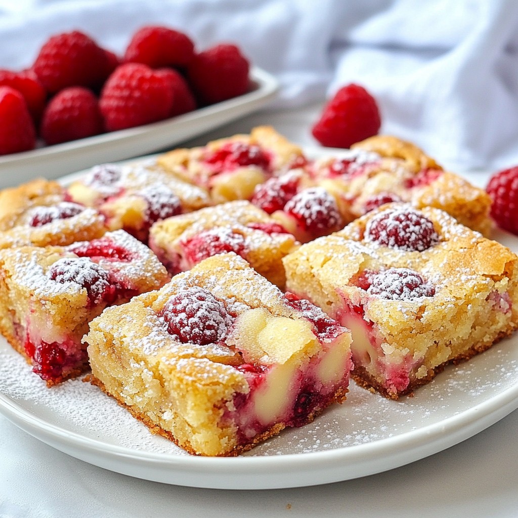 Raspberry White Chocolate Blondies Delicious and Soft