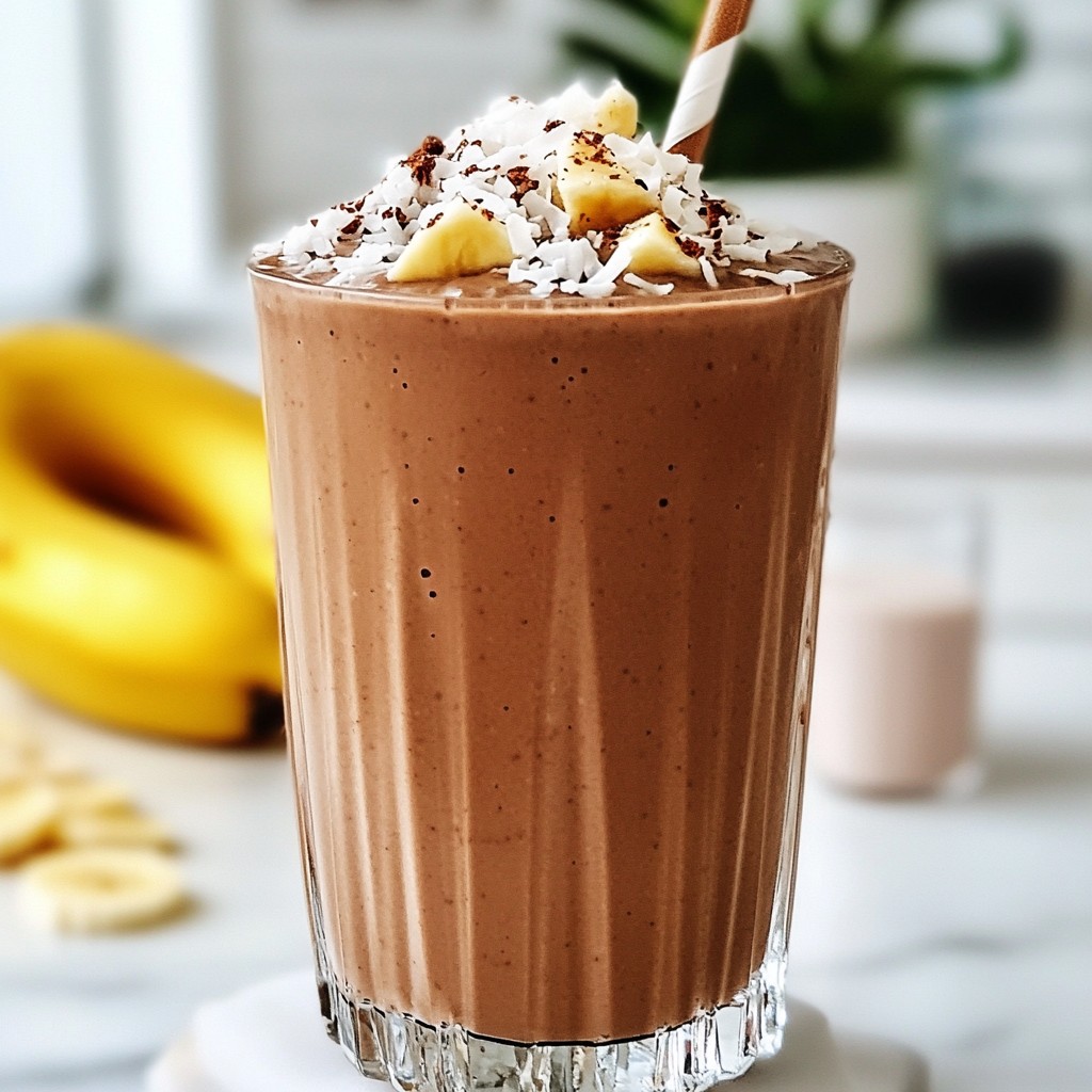 Chocolate Coconut Protein Smoothie Healthy Power Boost