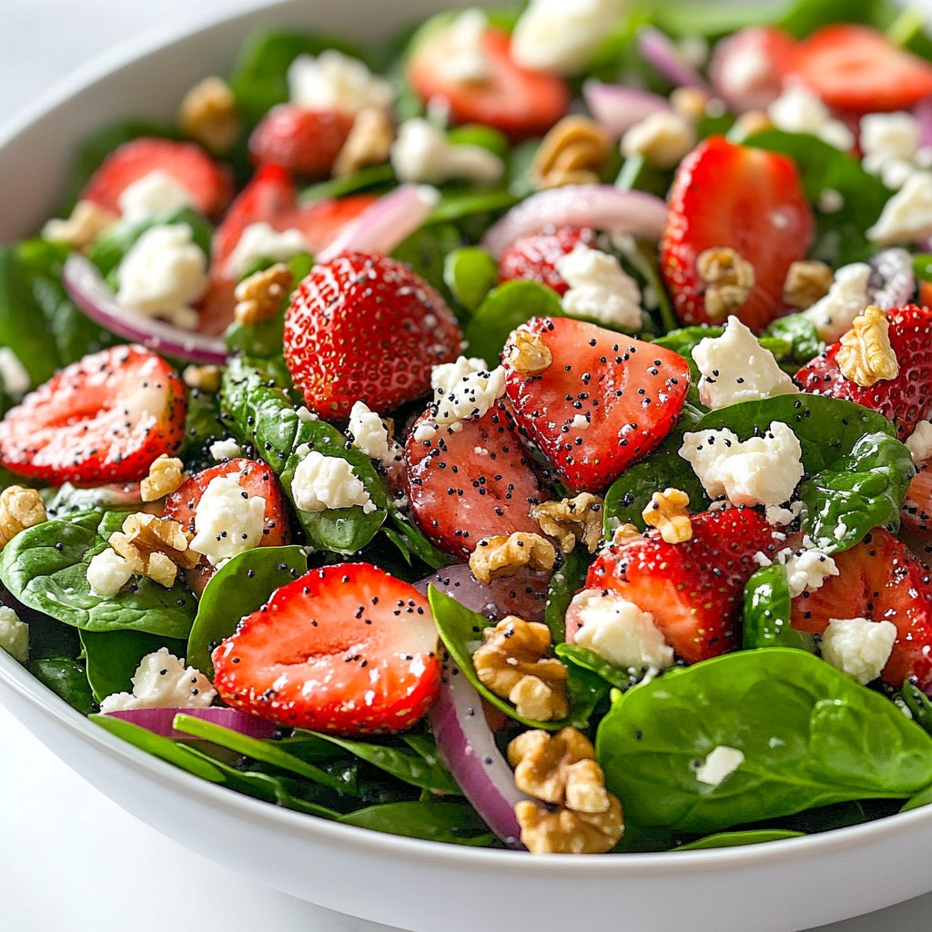 Strawberry Spinach Salad with Poppyseed Dressing Delight
