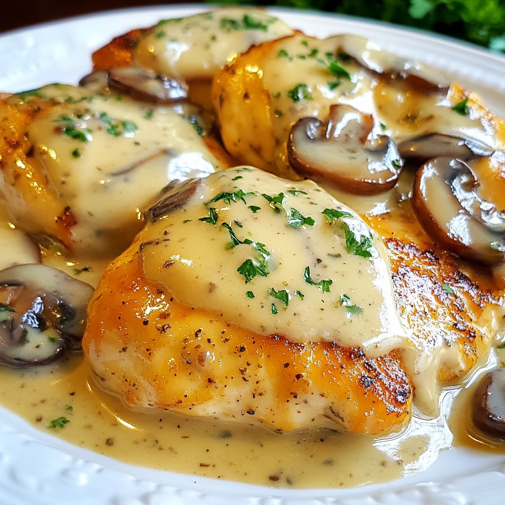Creamy Garlic Mushroom Chicken Rich and Flavorful Dish